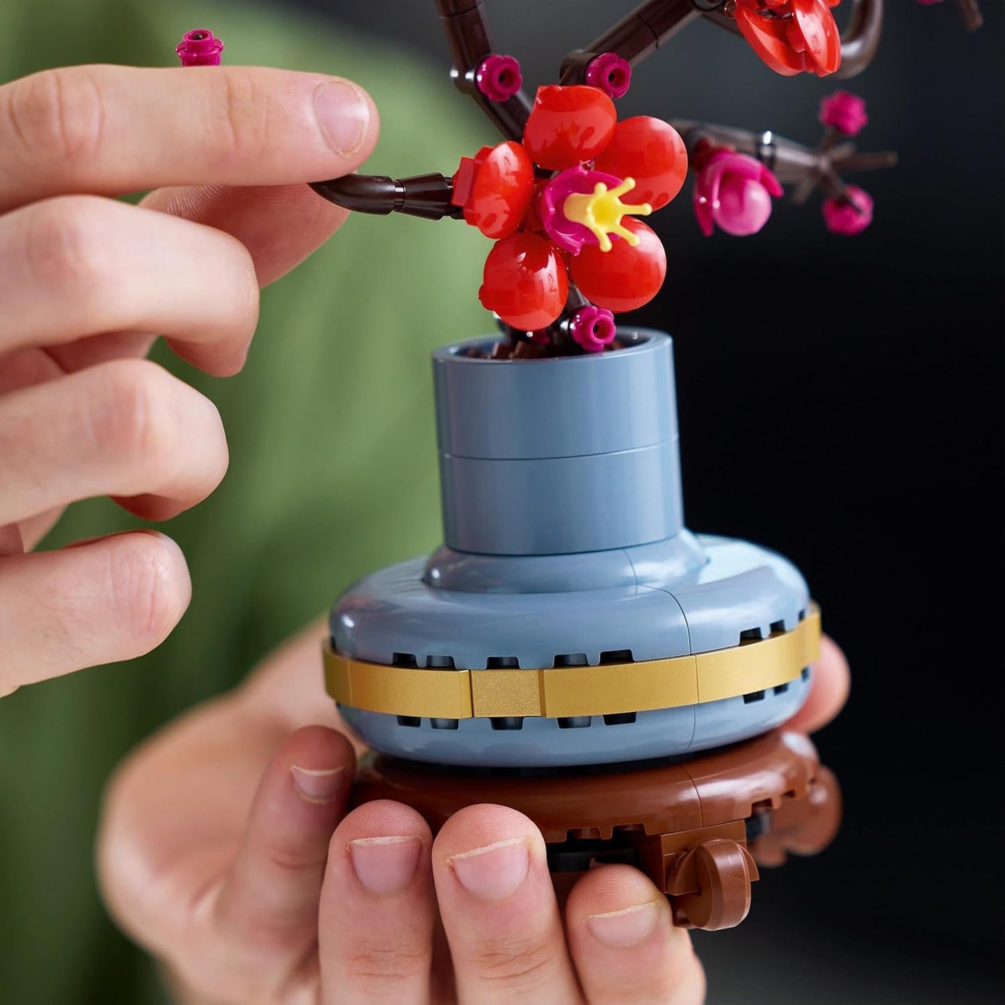 Botanicals Plum Blossom Set for Adults - Artificial Flowers for Indoor Incl. a Buildable Flowerpot - Home Office Decor Display Piece - Valentine'S Treat for Women and Men - 10369