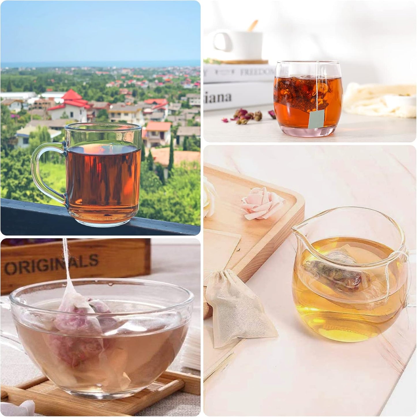 100PCS Disposable Tea Filter Bags, Empty with Drawstring, for Loose, Muslin Bag (6 X 8 Cm) (100PCS)