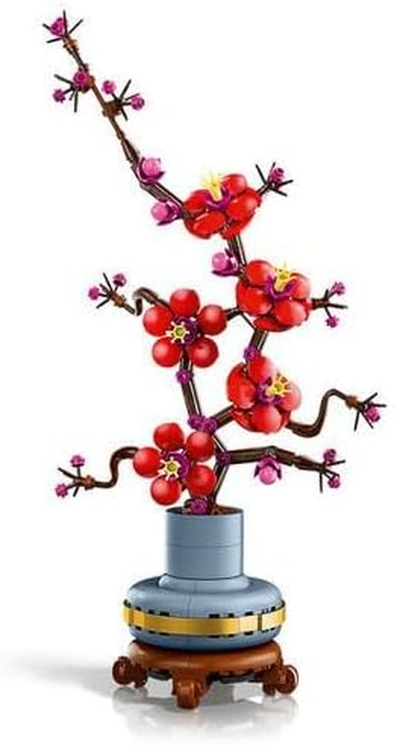 Botanicals Plum Blossom Set for Adults - Artificial Flowers for Indoor Incl. a Buildable Flowerpot - Home Office Decor Display Piece - Valentine'S Treat for Women and Men - 10369