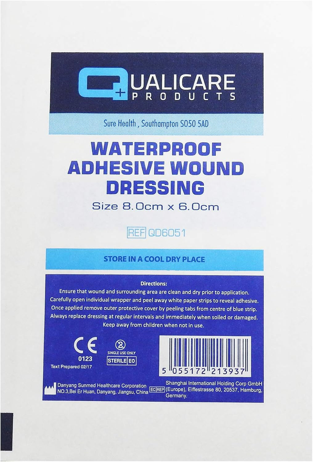 Clear Transparent Washproof Waterproof Adhesive Wound Dressings - 8Cm X 6Cm (10 Pack)
