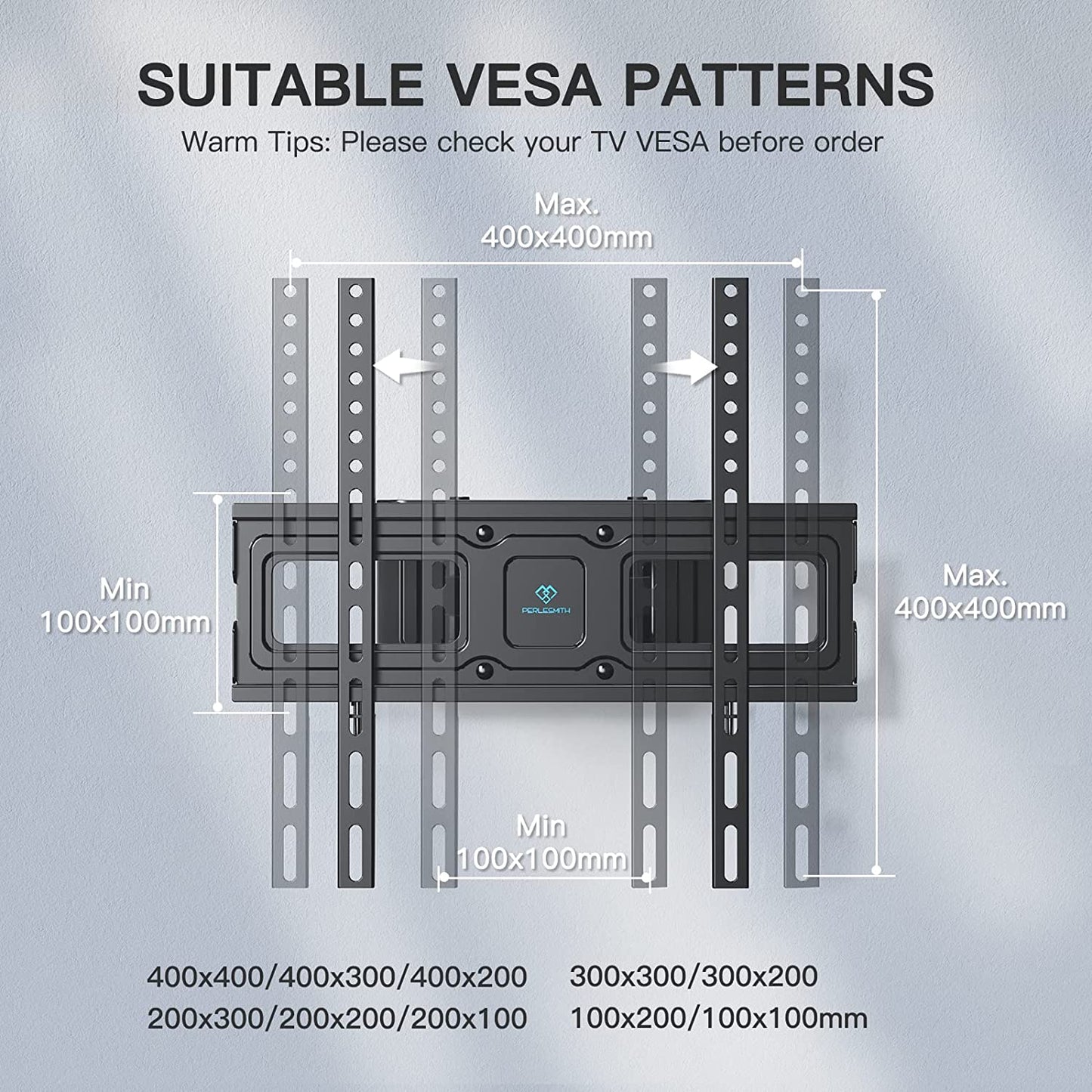 TV Wall Bracket, Swivel Tilt TV Wall Mount for 26-65 Inch Flat & Curved TV up to 45Kg, TV Bracket Max VESA 400X400Mm