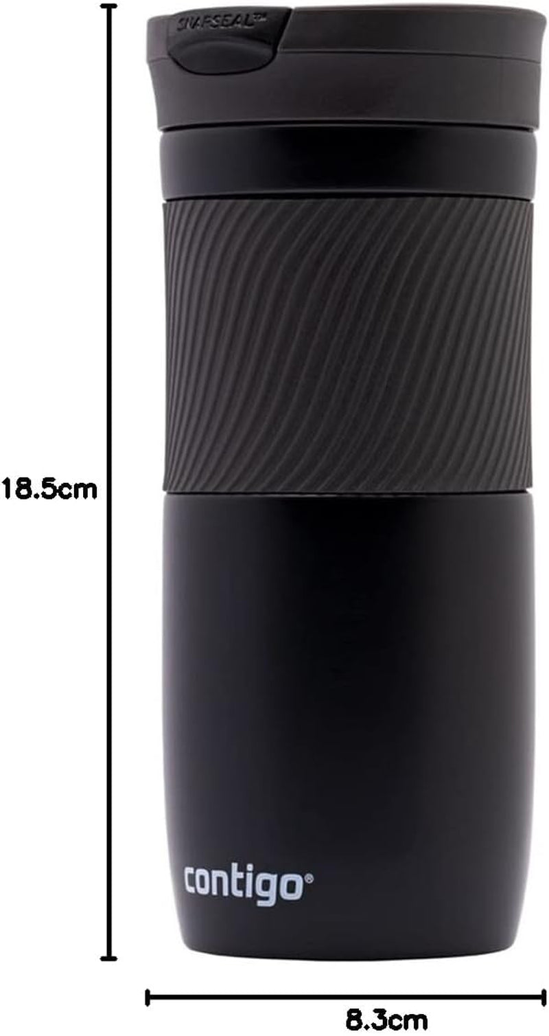 Byron Snapseal Travel Mug | Stainless Steel Thermal Mug | Vacuum Flask | Leakproof Tumbler | Coffee to Go Mug with BPA Free Easy-Clean Lid