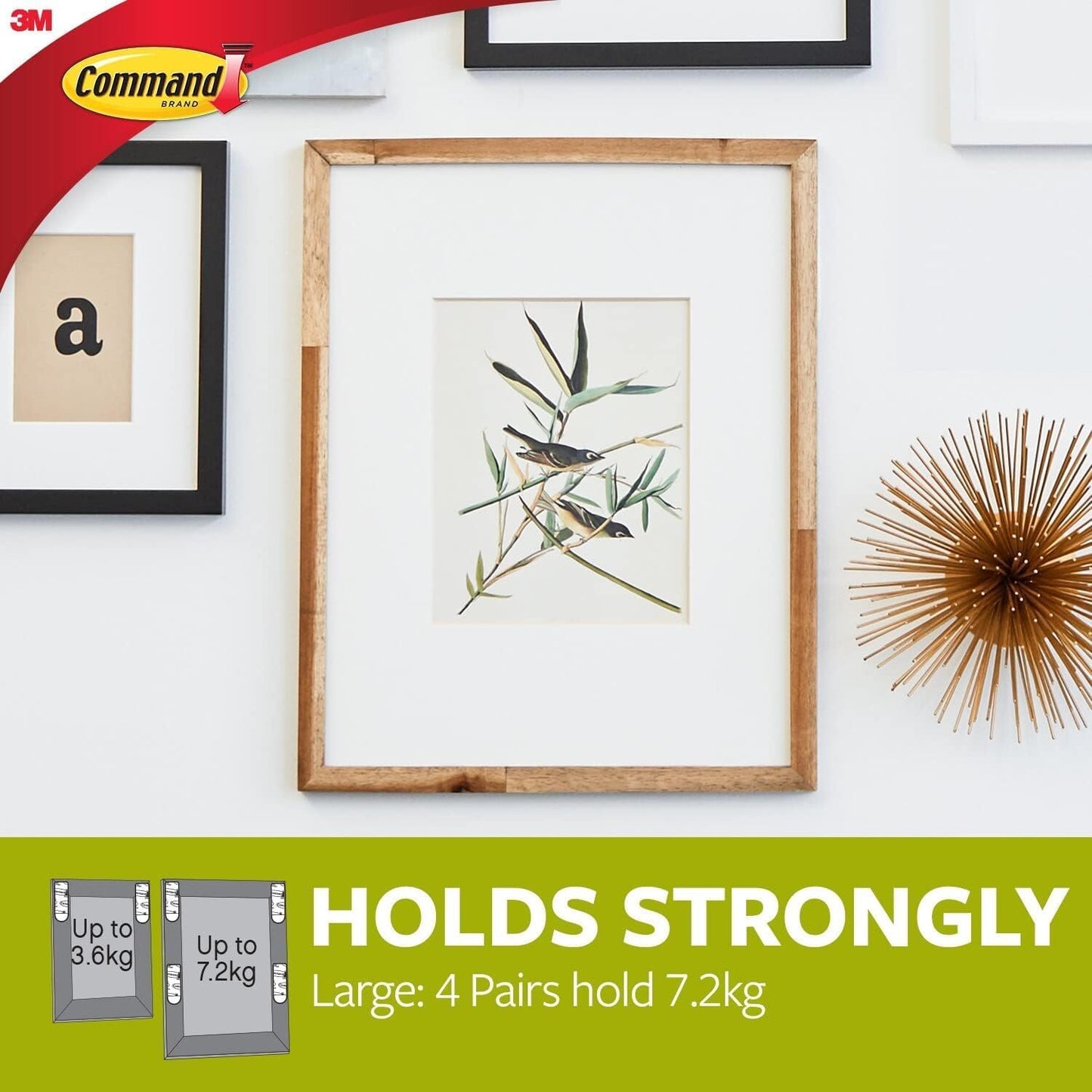 Large Picture Hanging Strips, Value Pack - 14 Pairs (28 Strips) Adhesive Strips - for Pictures, Frames, Mirrors, Wall Décor - Damage Free Hanging