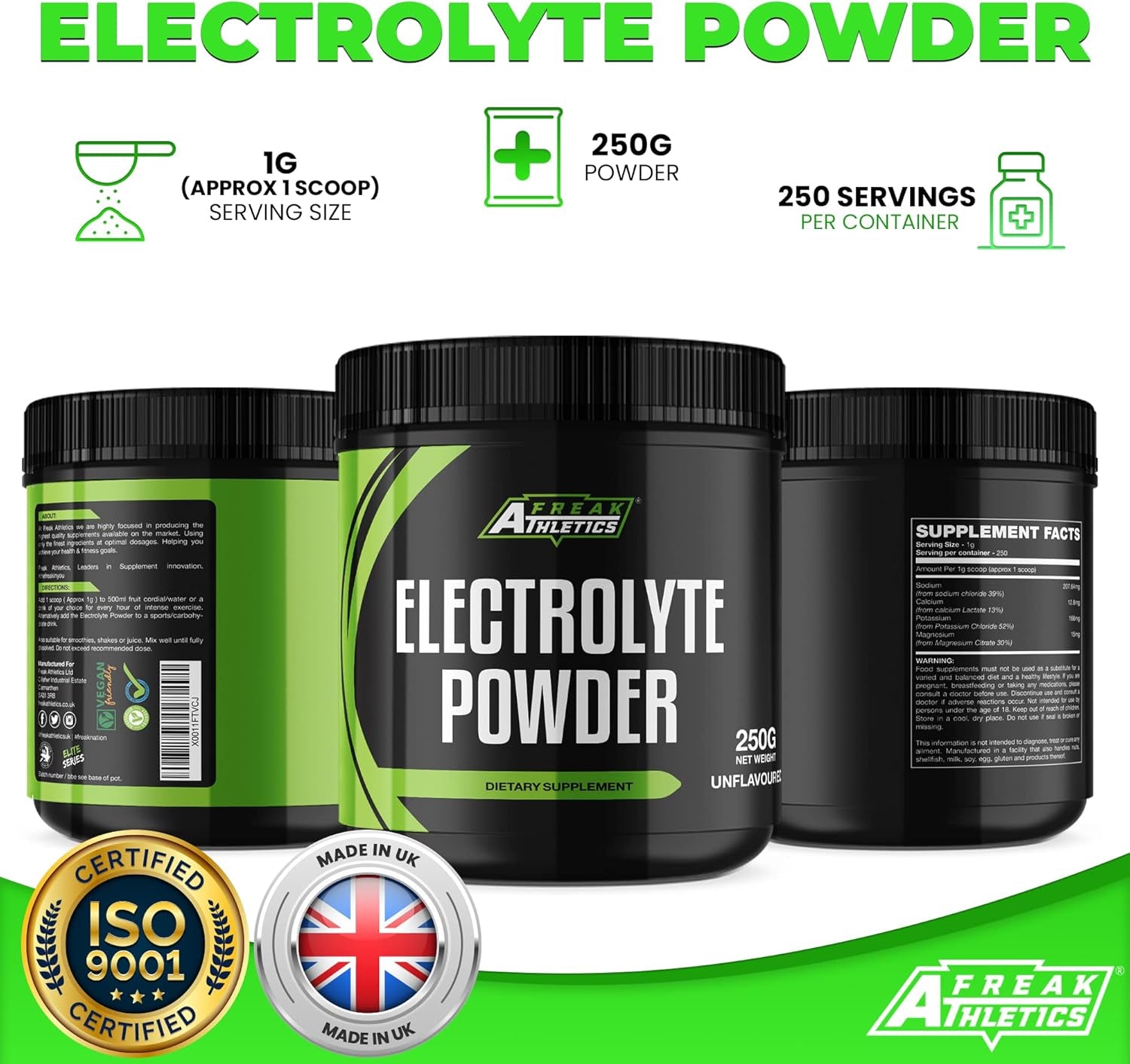 Electrolytes Powder - 250G of Unflavoured Electrolytes - Keto & Fasting Electrolytes Drinks - Suitable for Both Men & Women - Made in the UK