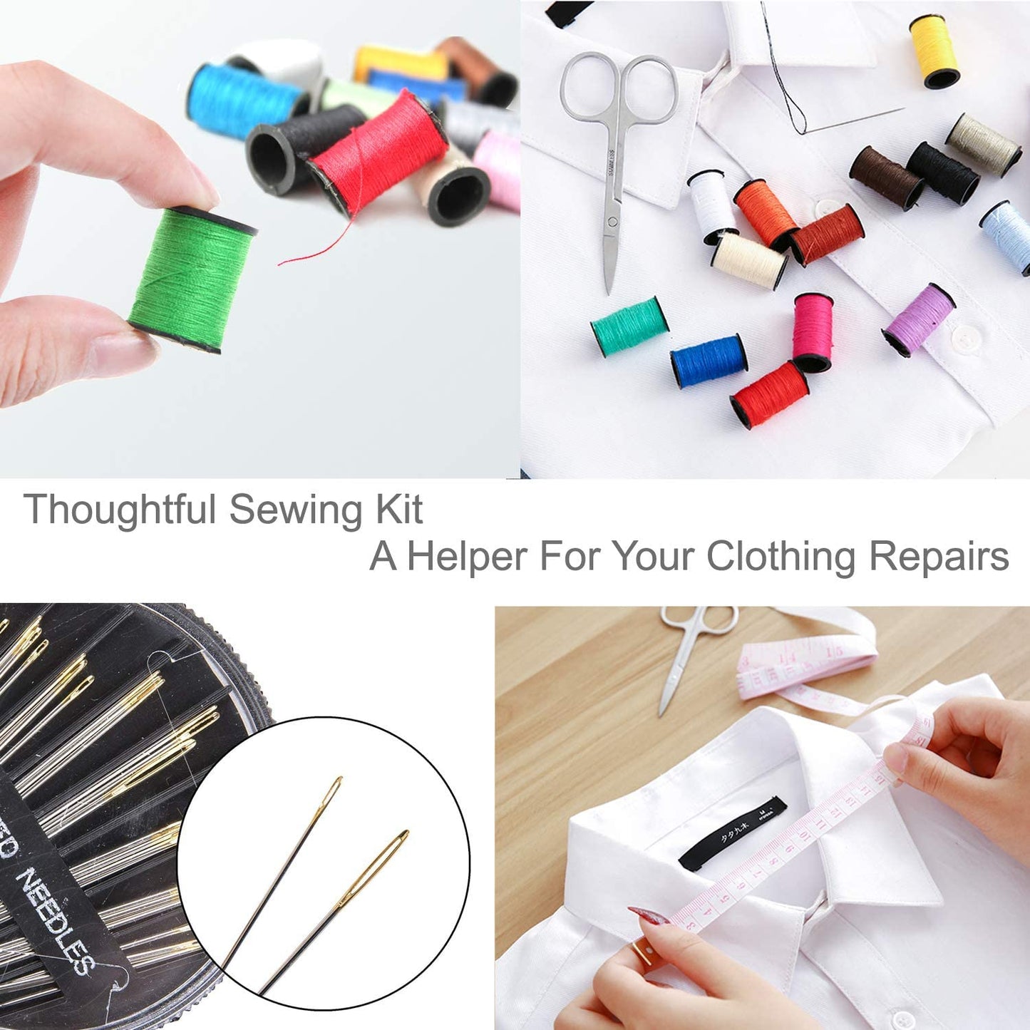 Travel Sewing Kit, over 70 DIY Premium Sewing Supplies,Mini Sewing Kit for Home, Travel & Emergency Filled with Mending and Sewing Needles, Scissors, Thimble, Thread,Tape Measure Etc…