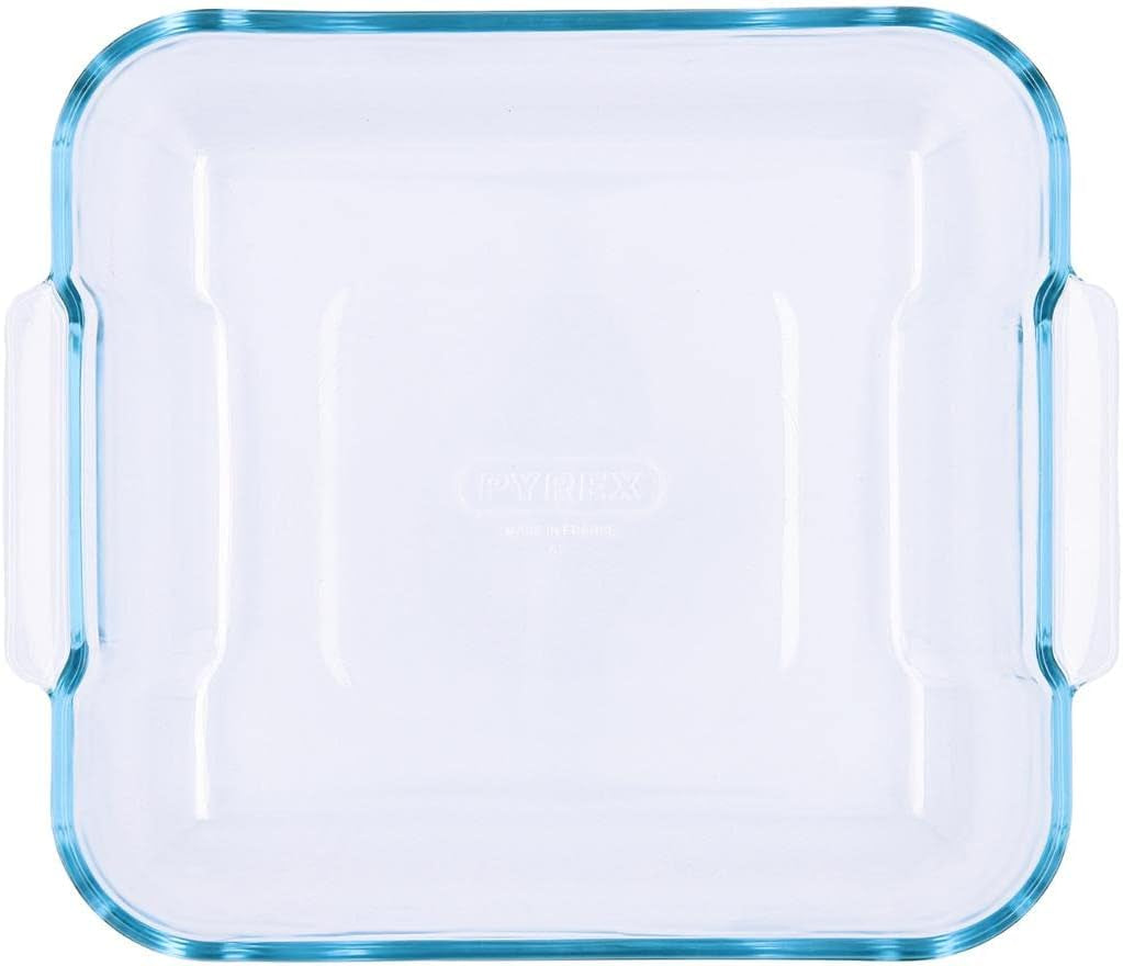 Square Glass Roasting Dish, Clear, Size: 21 X 21 Cm, Glass Square Roaster, Oven Baking Dish, Highly Thermal Resistant: Oven, Microwave & Dishwasher Safe, GD029