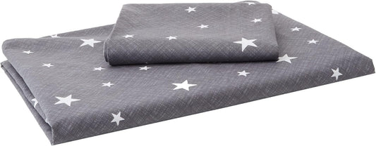 Galaxy Stars Duvet Cover with Pillowcase Kids Reversible Charcoal Bedding Set, Silver Grey,2 Pieces, Single