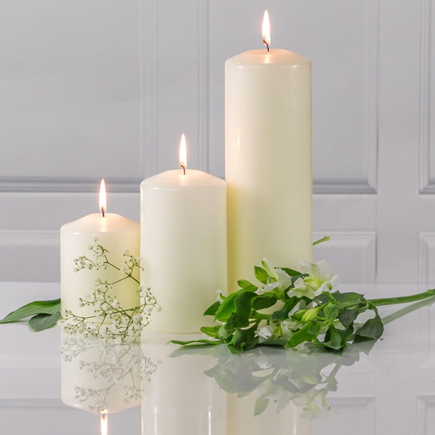 Candles - Altar Candle - 100Mm X 80Mm - Unscented - up to 50 Hour Burn Time - Smokeless & Dripless
