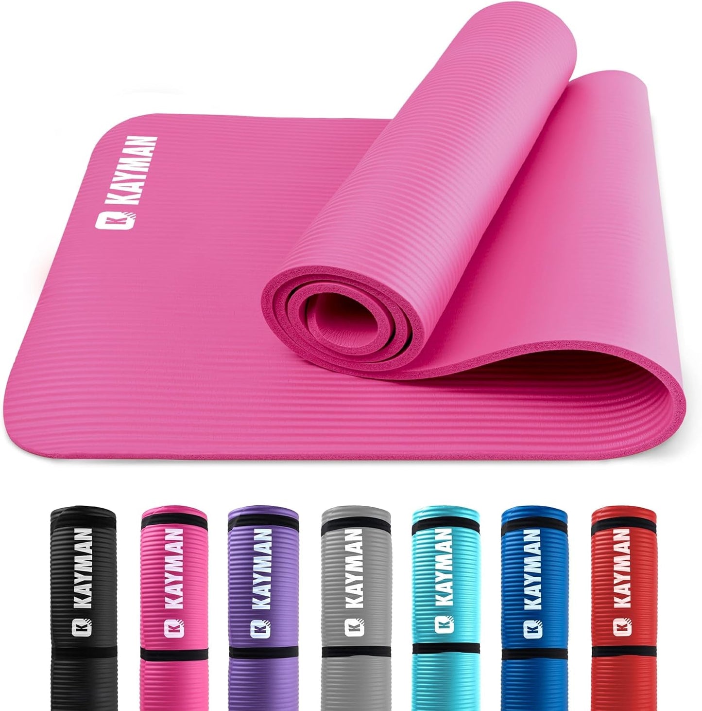 Yoga Mat – Multi-Purpose Extra Thick Foam Exercise Mats – Ideal Floor Mat for Pilates, Stretching, Resistance Workout & Therapy – Home & Gym Equipment Accessory for Men Women Kids –183 X 60Cm