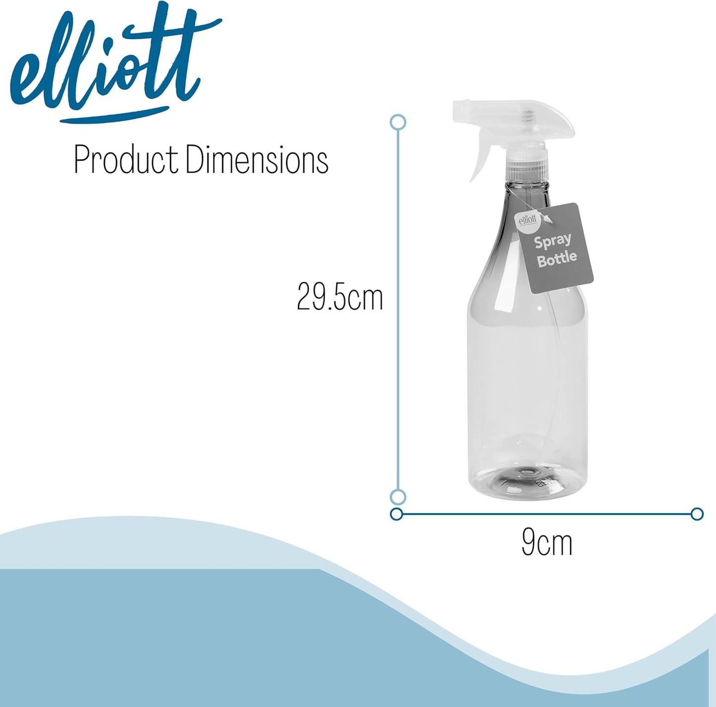 Plastic 1 Litre Spray Bottle with Adjustable Trigger Action for Misting and Full Spray Modes, Ideal for Home Cleaning Including Windows and Creating DIY Cleaning Solutions