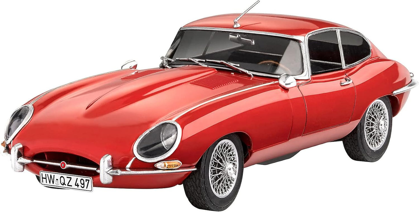 07668 Jaguar E-Type (Coupé) 1:24 Scale Unbuilt/Unpainted Plastic Model Kit, Red