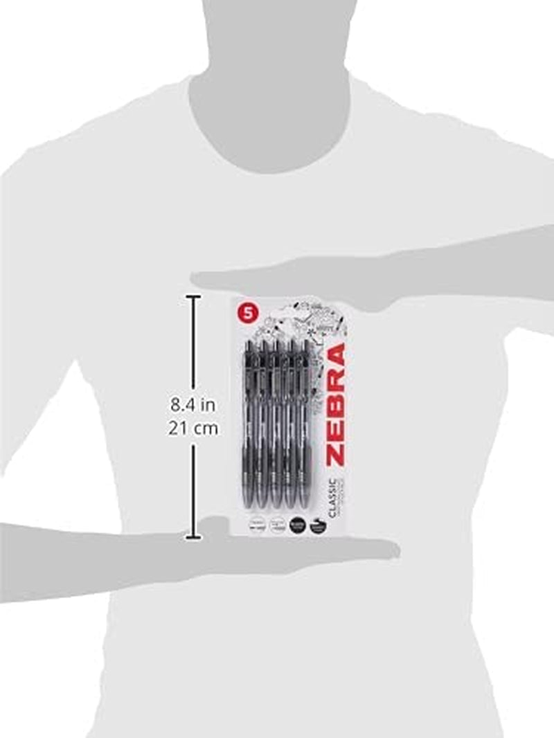 Z Grip Smooth Black Ballpoint Pens, Comfortable s with Pocket Clip, Retractable Ballpoint, Reliable Black Biro Pens Multipack for Everyday Use - Medium Point, 5Pk