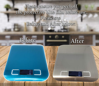 Kitchen Scales  Digital Electronic Coffee Weighing Scale for Cooking Baking High-Precision Food, Jewelry Weight Scales, LCD Display, Multifunctional, Tare Feature, Stainless Steel 5Kg-Aaa