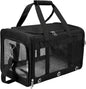 Soft Sided Foldable Cat/Dog/Pet Carrier Bag, Portable Puppy/Pets Travel Carriers for Cats/Dogs with Shoulder Strap & Removable Mat, Durable Cat Basket of 17 Lbs Airline Approved - Black, M