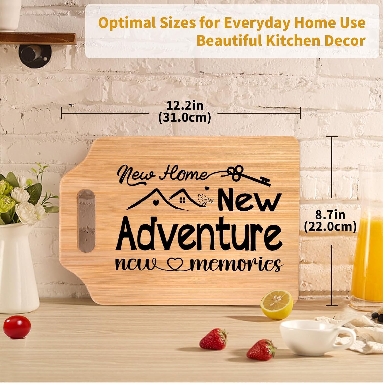 New Home Gifts for Couple Friends Family, Housewarming Gifts for New Home, Creative Kitchen Bamboo Cutting Board