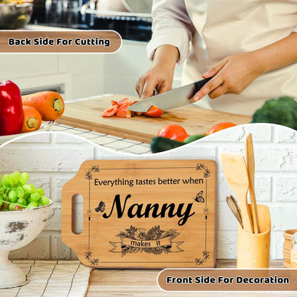 Nanny Gifts, Nanny Birthday Best Gifts from Grandchildren, Nanny Handmade Cutting Board, Birthday, Mother'S Day Gifts for Nanny, Best Gifts for Nanny, Kitchen Gifts for Nanny