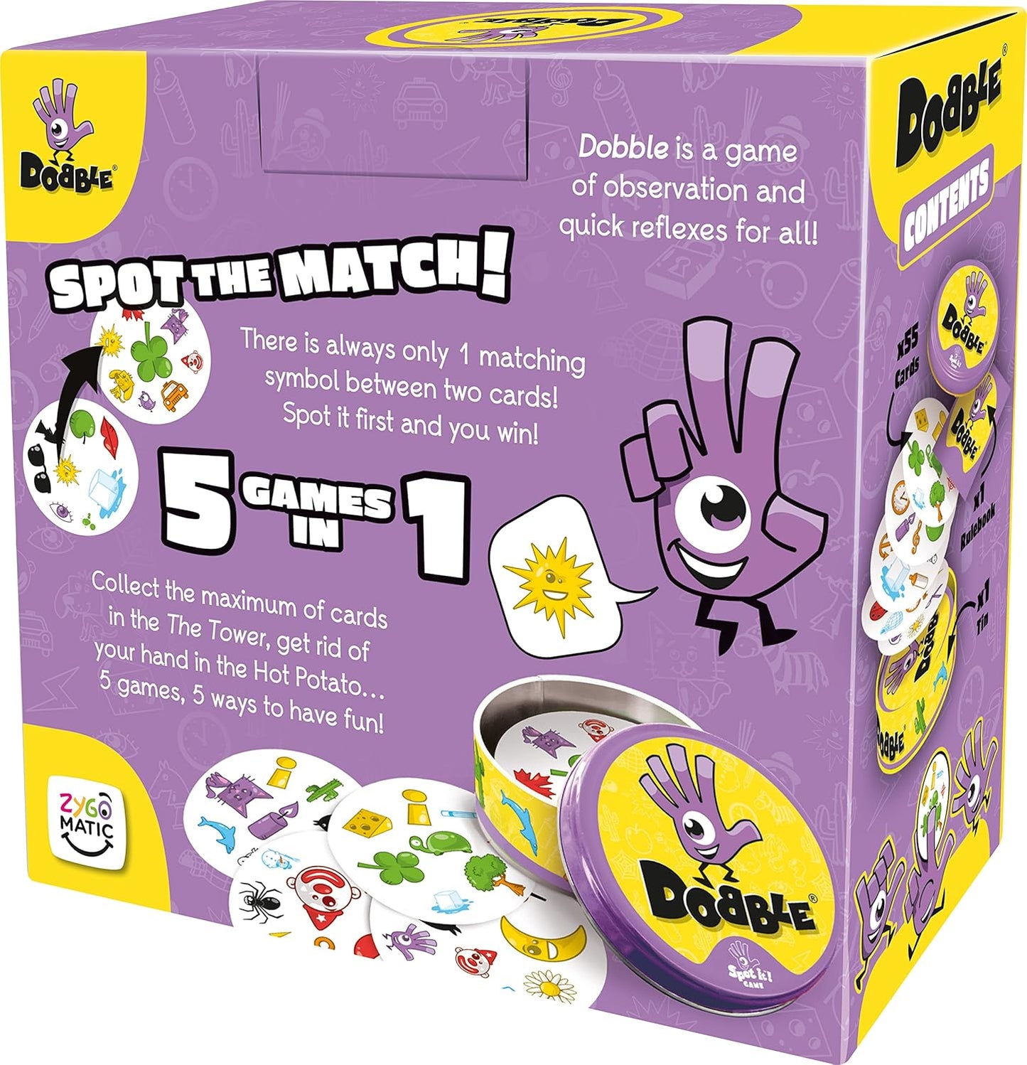 | Dobble | Card Game | Ages 6+ | 2-8 Players | 15 Minutes Playing Time
