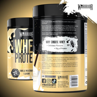 Whey Protein Powder 500G - up to 36G* Protein per Shake – Low Sugar - Muscle Growth and Recovery Drink - Amazing Taste - 20 Servings - GMP Certified (Vanilla Milkshake)