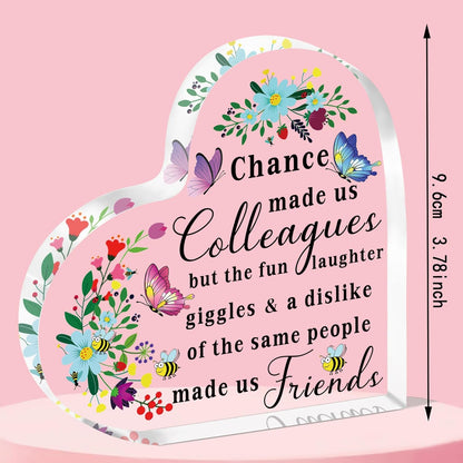 Leaving Gifts for Colleagues Women, Retirement Gifts for Women, Chance Made Us Colleagues Best Coworker Acrylic Plaque Gift for Work Bestie Friend Going Away Present for Women