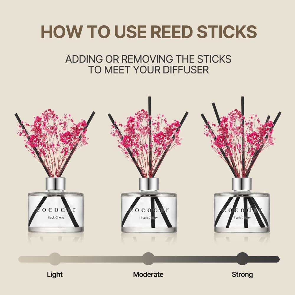 COCODOR Flower Reed Diffuser Set / 6.7Oz / White Jasmine/Scent Diffuser with Sticks Home Fragrance Reed Diffuser for Bathroom Shelf Decor
