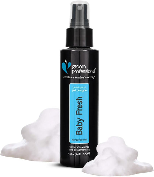 Baby Powder Dog Cologne Spray - Dog Perfume Spray - Dog Spray for Smelly Dogs - Familiar Baby Powder Dog Spray - Contains Chamomile to Soothe Sensitive Skin, 100Ml