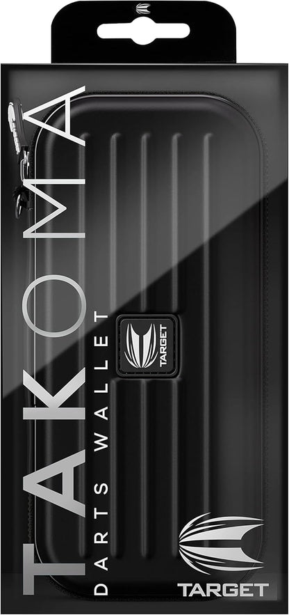 Darts Takoma Darts Wallet, Regular Size, Black | Darts Case Holds 3 Darts | Protective EVA Dart Holder with Double Zip Lock Inner Pouches | Professional Darts Accessories