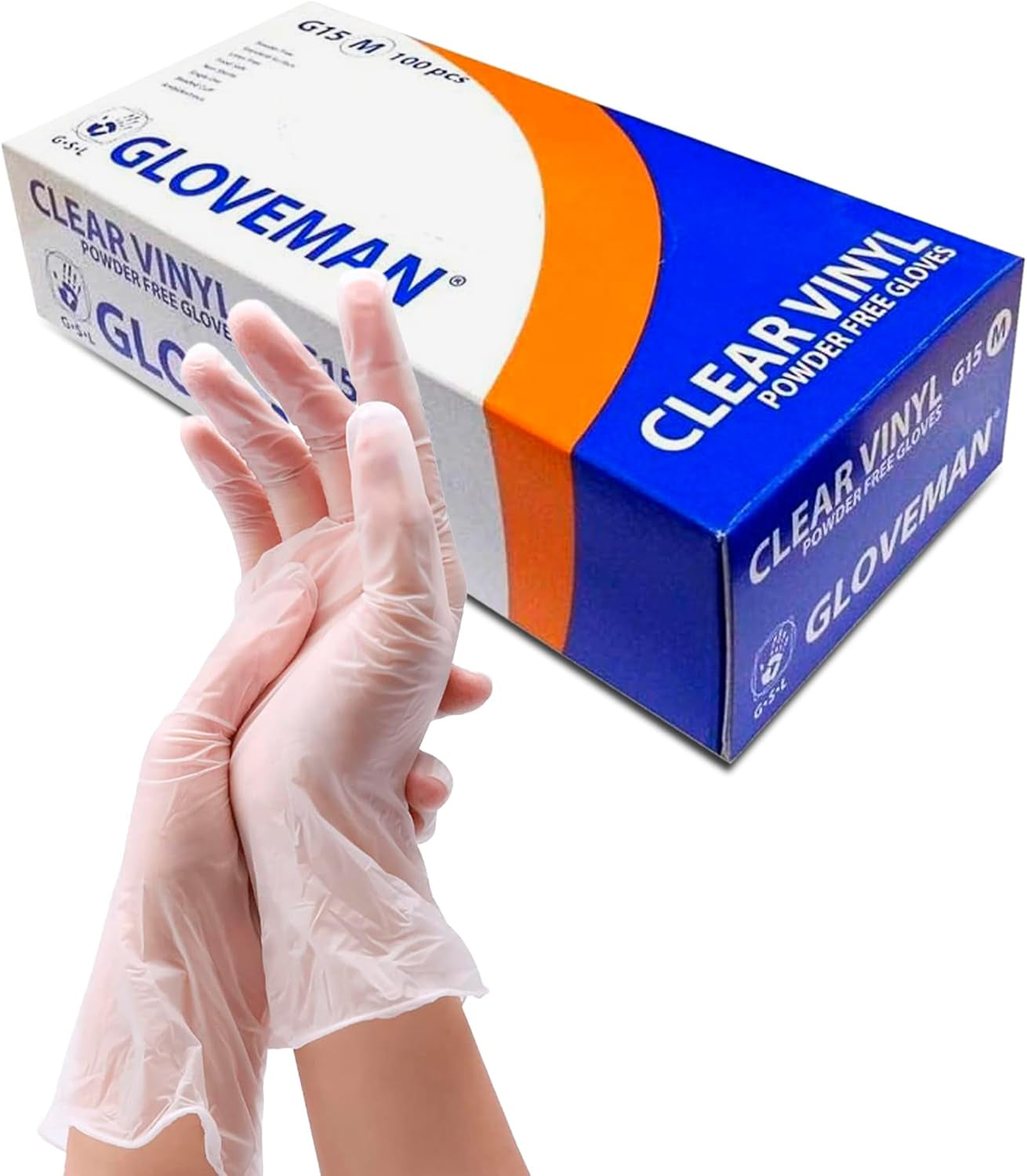Gloveman Clear Vinyl Gloves (Box of 100) (L (Pack of 100))