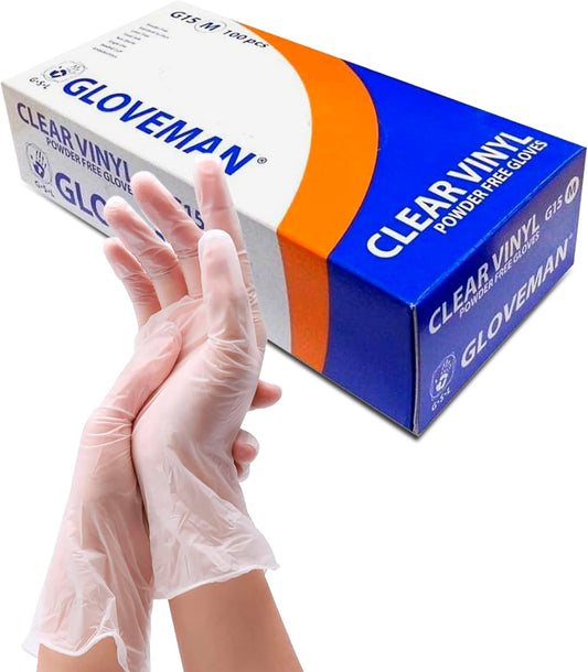 Gloveman Clear Vinyl Gloves (Box of 100) (L (Pack of 100))