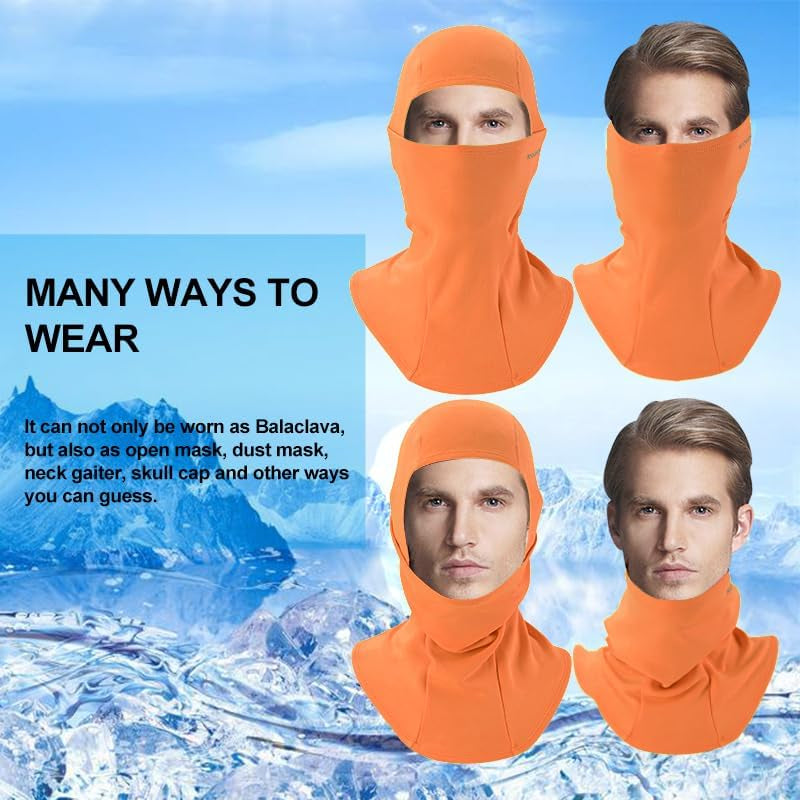 Ski Mask Cycling Balaclava Windproof, Thermal Neck Gaiter Soft Full-Mask Polar Fleece Headwear 4 Colors for Autumn Winter Skating, Skiing, Running, Cycling