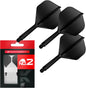 Darts K Flex Integrated Dart Flights and Shafts, No.2 | Pack of 3 K-Flex - No2, Kflex All in One Moulded Dart Flight & Stem Lengths: Short, Intermediate & Medium | Professional Dart Accessories