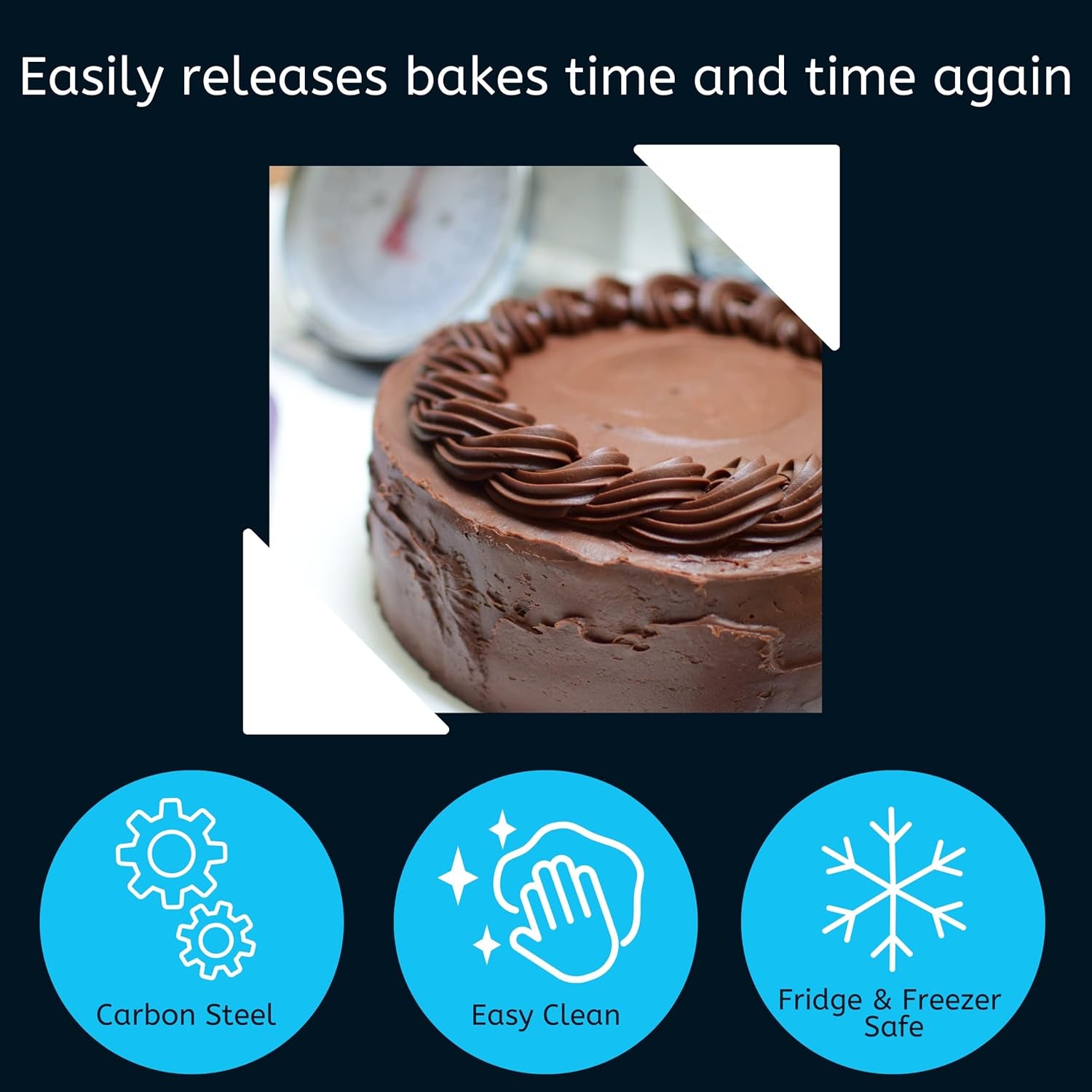 Non-Stick Spring Form Cake Tin, round Cake Pan with Loose Base for Easy Release, Dishwasher, Fridge and Freezer Safe, 23Cm / 9 Inch Diameter