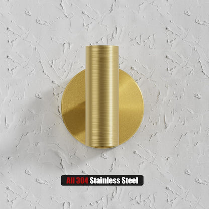 2 Pcs Bathroom Towel Hook,Screw in Metal Coat Hooks Brushed Brass Robe Hook SUS 304 Stainless Steel Heavy Duty Door Hanger Towel Robe Clothes Closet Sponges Holder for Bathroom Hotel (Gold)