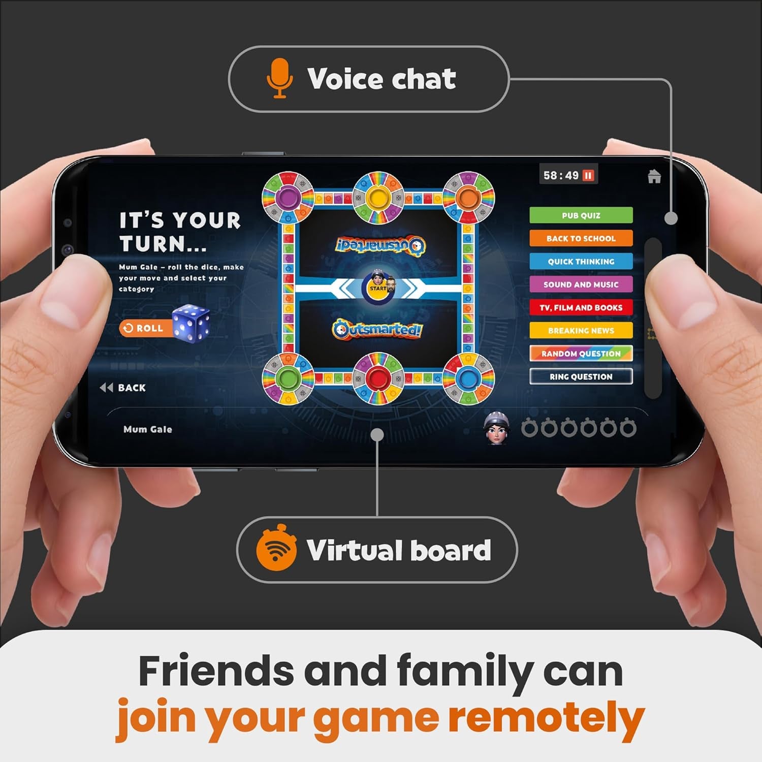 Outsmarted - the Live Quiz Show Board Game | Kids, Teens & Adults | the Ultimate Family Game Night | Age 8+ | Perfect for 2-24 Players | 10,000+ Multimedia Questions | 2024 Edition