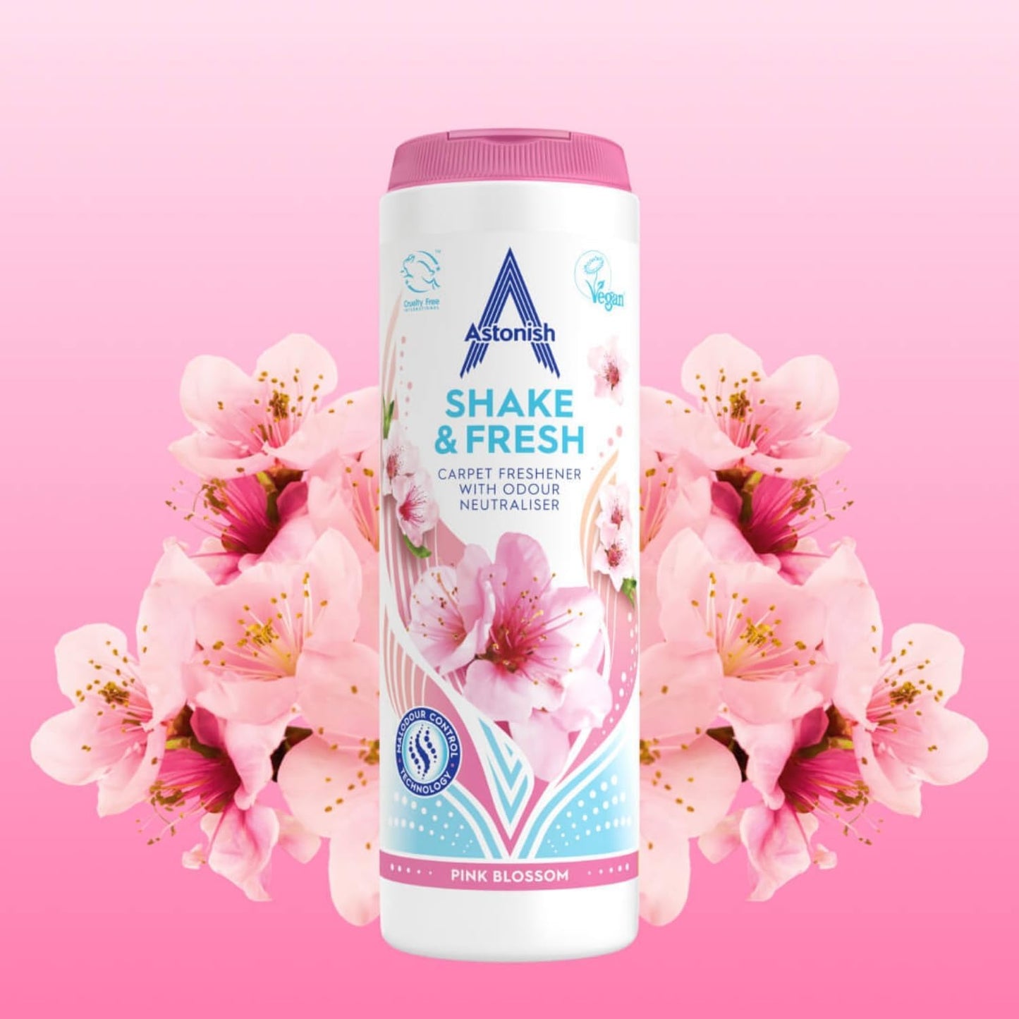 Shake & Fresh Carpet Freshener, Eliminates Odours, Pink Blossom, 350G