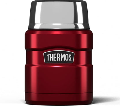 Stainless King Food Flask, 470Ml Capacity - Sleek Multi- Purpose Flask for Daily Food Prep - Durable Stainless Steel with Classic Red Finish - Ideal for On-The-Go Meals & Drinks