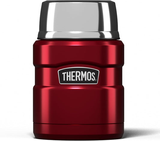 Stainless King Food Flask, 470Ml Capacity - Sleek Multi- Purpose Flask for Daily Food Prep - Durable Stainless Steel with Classic Red Finish - Ideal for On-The-Go Meals & Drinks