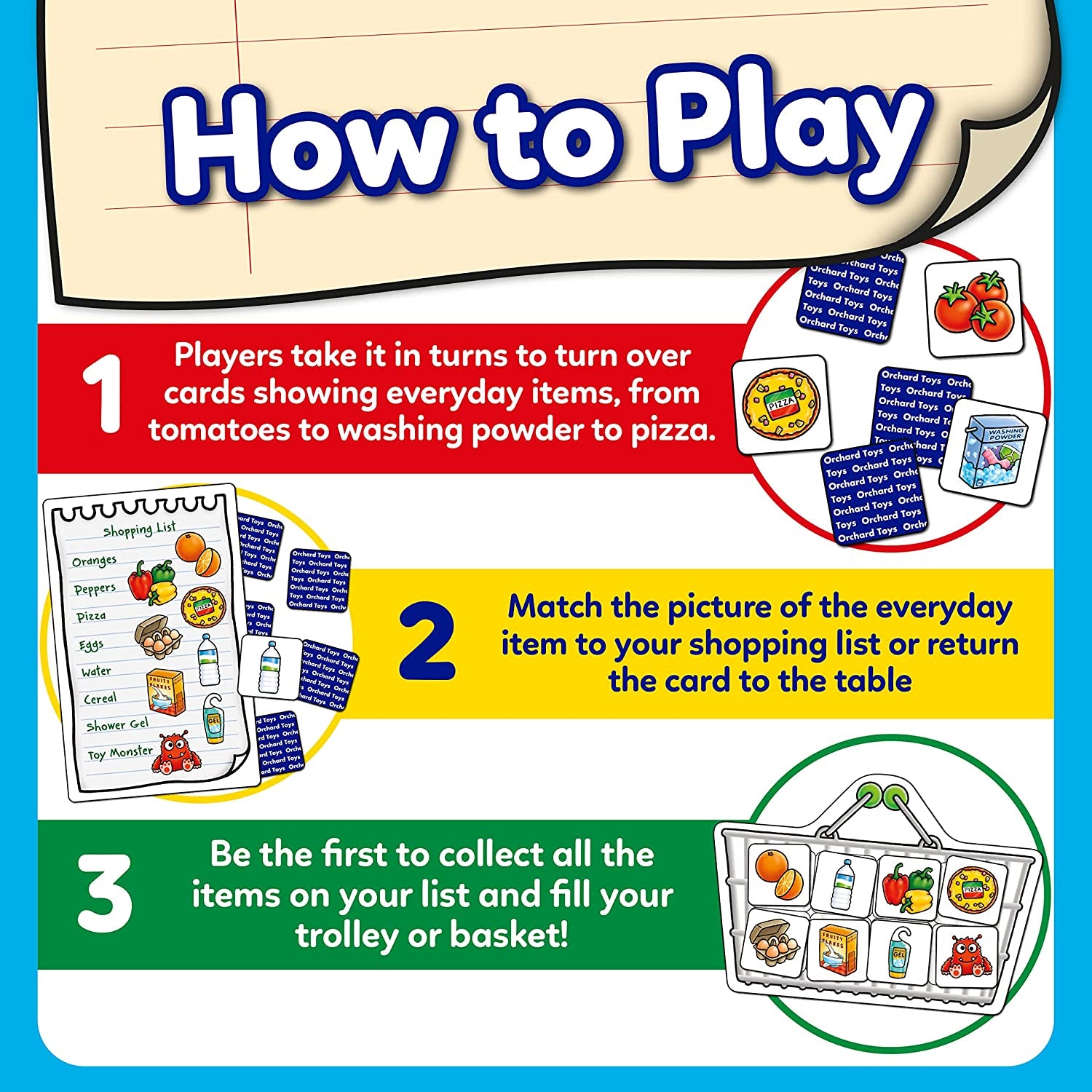 Shopping List Memory Game - Matching and Memory Games for 3 Year Olds and up - Kids Educational Toys and Learning Games - Children and Toddler Board Games Ages 3 to 7-2 to 4 Players