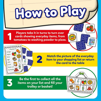 Shopping List Memory Game - Matching and Memory Games for 3 Year Olds and up - Kids Educational Toys and Learning Games - Children and Toddler Board Games Ages 3 to 7-2 to 4 Players