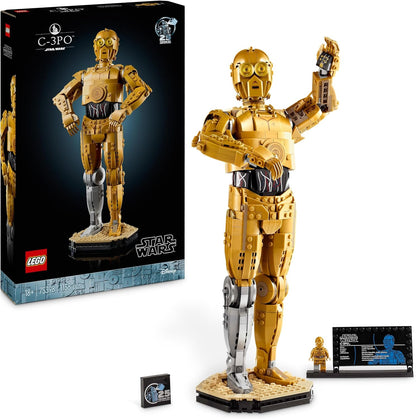 Star Wars C-3PO Droid Figure Building Set, Collectible Model Kit for Adults to Build with Character Minifigure and Display Stand, Nostalgic Gift Idea for Men, Women, Him, Her & Fans 75398