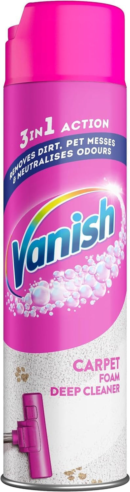 Oxi Action Upholstery & Carpet Cleaner, Stain Remover Foam for Large Area Cleaning, Removes 3X More Dirt & Pet Hair Vs Vacuuming Alone Neutralises Odours Deep Cleans 600 Ml Pack of 1
