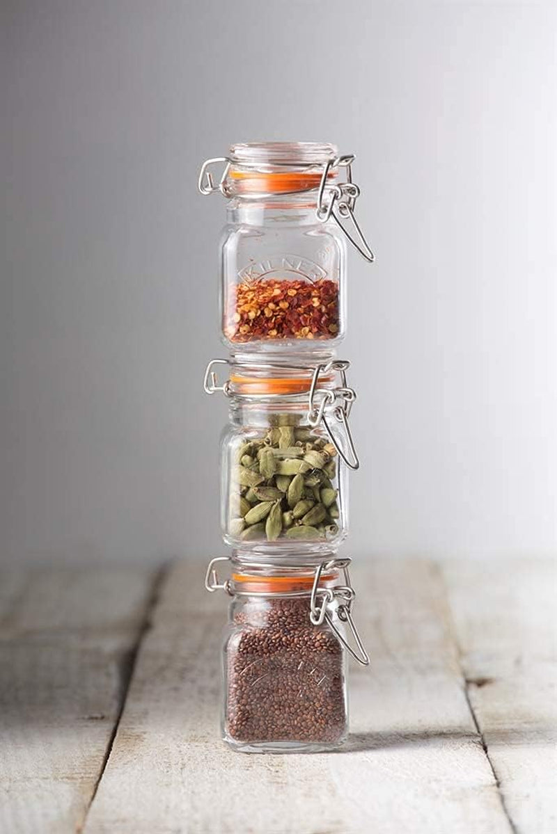 Square Clip Top Spice Jar - 70Ml
