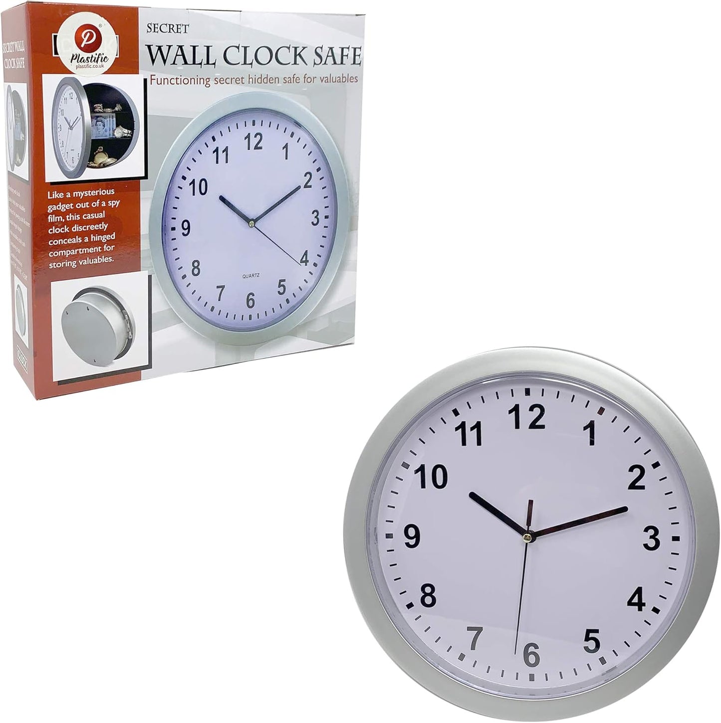 Wall Clock Hidden Safe Secret Wall Clock Safes Container Box for Money Stash Valuables Jewelry Cash Storage Safe Box Kitchen Storage Man Cave Secret Stash Box