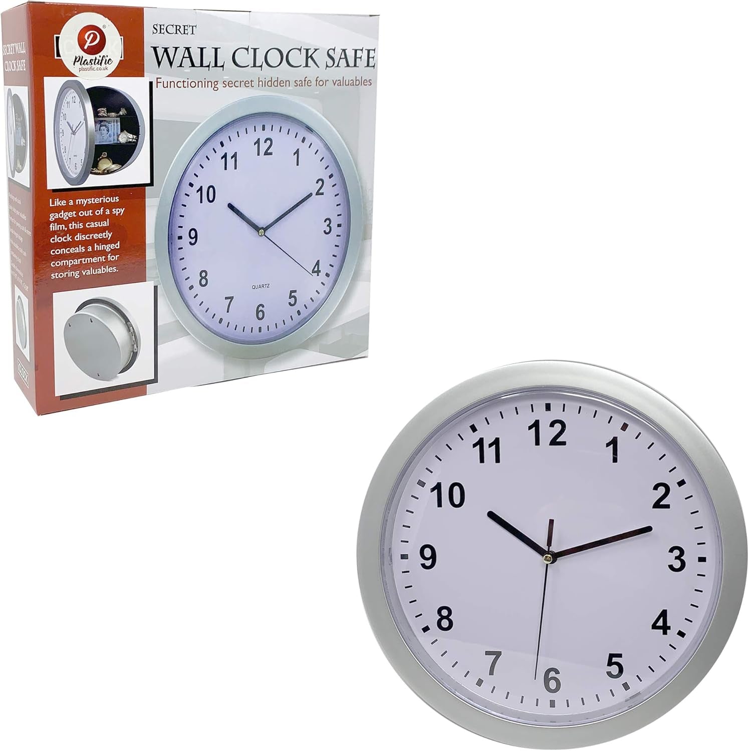 Wall Clock Hidden Safe Secret Wall Clock Safes Container Box for Money Stash Valuables Jewelry Cash Storage Safe Box Kitchen Storage Man Cave Secret Stash Box
