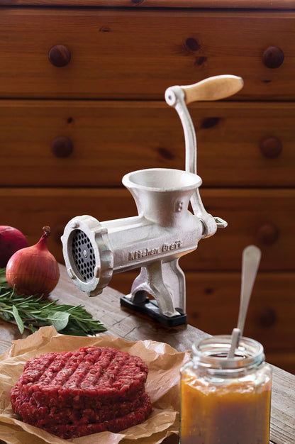 Meat Mincer in Gift Box, Home Made No. 8, Manual Mincer, Cast Iron, 28 X 24 X 9Cm