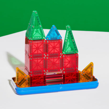 Micromags 26-Piece Travel Magnetic Construction Set – Bold Colors, the Original Magnetic Building Brand