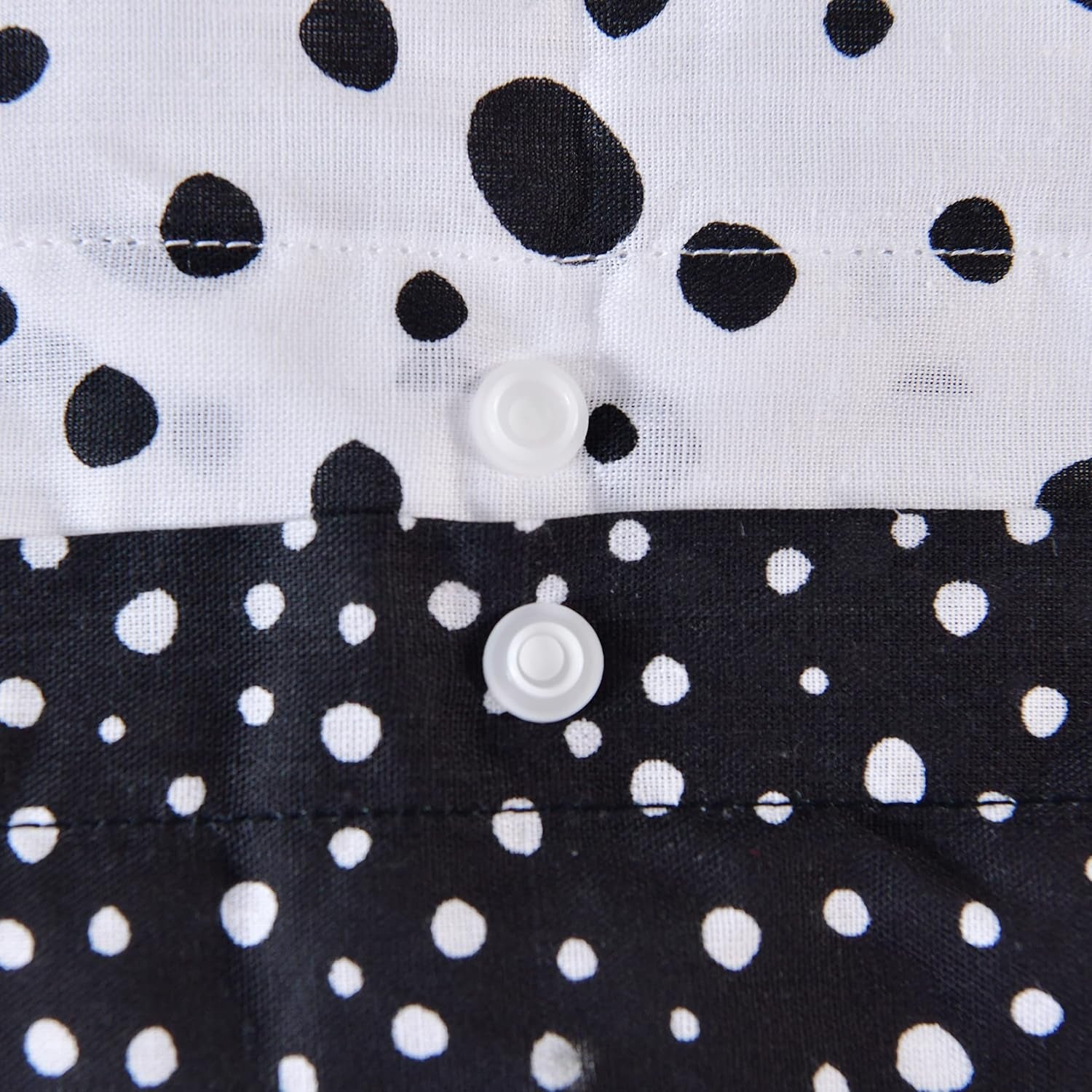 Polka Dots Reversible Black White Mono Duvet Cover Quilt Pillow Cases Bedding Set Soft Easy Care - Double (200Cm X 200Cm)