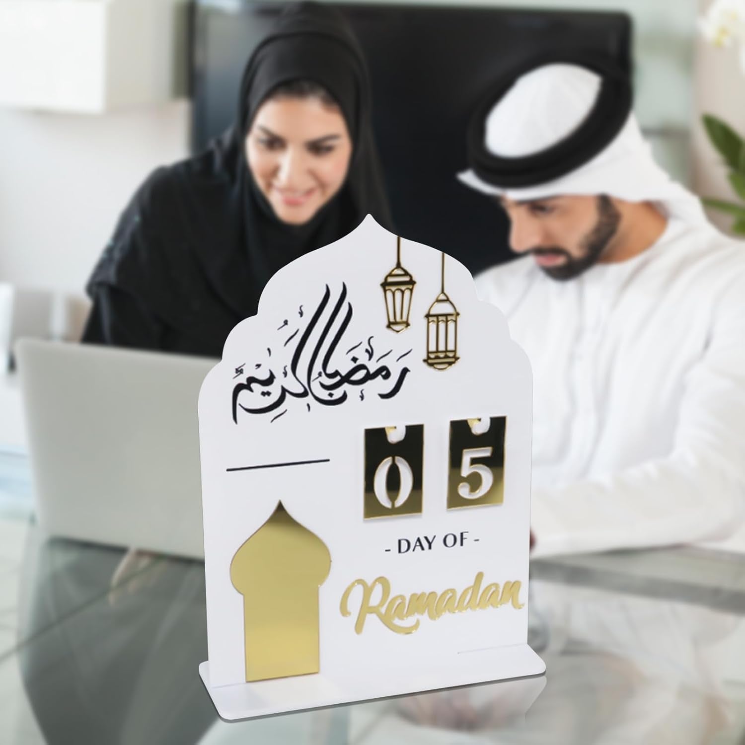 Ramadan Advent Calendar, Acrylic Ramadan Calendar, 30 Days Countdown Calendar Ramadan Calendar, for DIY Eid Decorations, Home and Party Gifts, Exquisite Ramadan Ornament