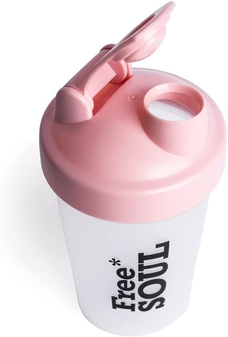 Protein Shaker Bottle 400Ml with Mixball in Pink | BPA Free Small & Easy to Grip & Temperature Safe