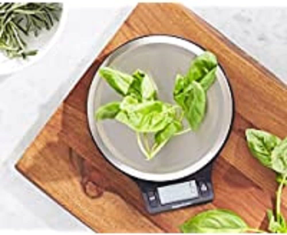 Digital Kitchen Scales with LCD Display (With Batteries), Black and Stainless Steel, BPA Free, Weighs up to 11 Pounds