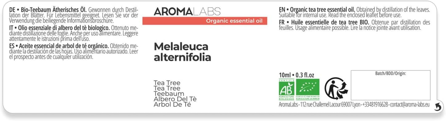 BIO - Tea Tree Essential Oil - 10Ml - 100% Pure, Natural, Chemotyped and AB Certified -  (French Brand)